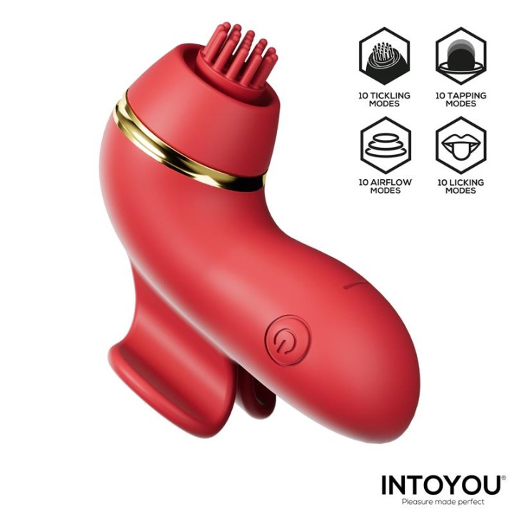 Beeny Estimulador com 4 Cabeças, Sucção, Tapping, Tickling e Licking
