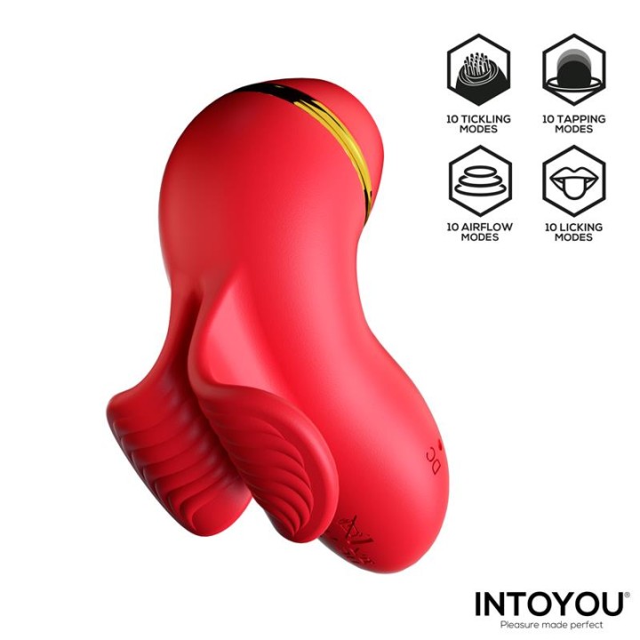Beeny Estimulador com 4 Cabeças, Sucção, Tapping, Tickling e Licking