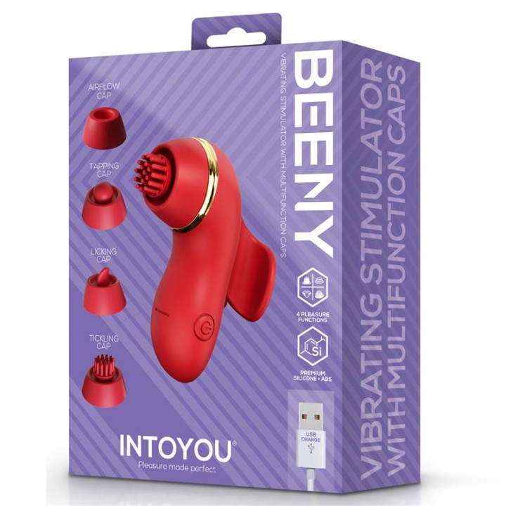 Beeny Estimulador com 4 Cabeças, Sucção, Tapping, Tickling e Licking