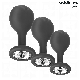 ADDICTED TOYS - SET OF 3 ANAL PLUG SILICONE WITH JEWEL