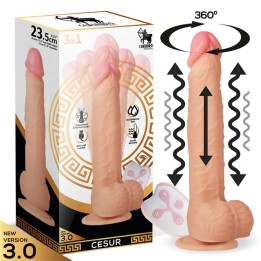 Cesur 3.0 Dildo Realista com Vibração, Movimento Ondulante 360º e Telescópico com Controlo Remoto USB