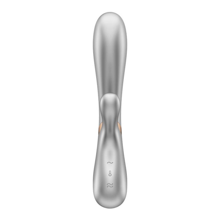 Hot Lover Vibrador com Efeito Calor e APP Prata e Champagne