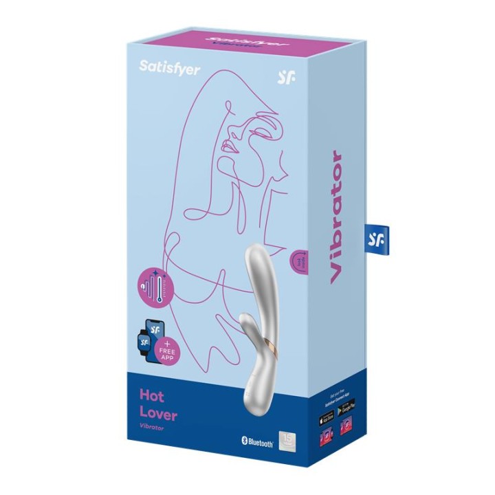 Hot Lover Vibrador com Efeito Calor e APP Prata e Champagne
