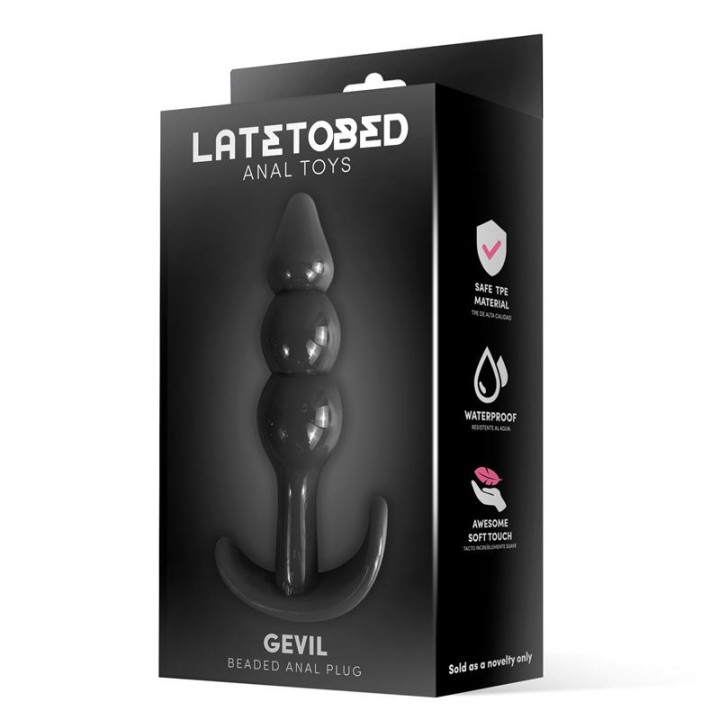 Gevil Plug Anal com Base em Âncora Preto
