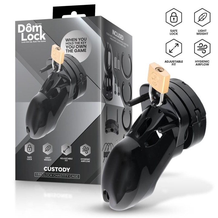 Jaula de Castidade Domlock Custody Negra