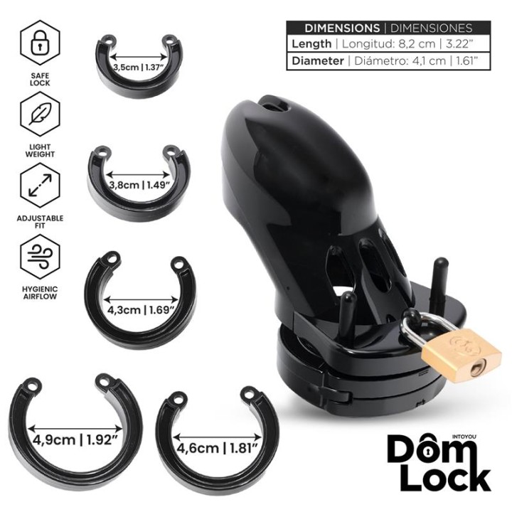 Jaula de Castidade Domlock Custody Negra