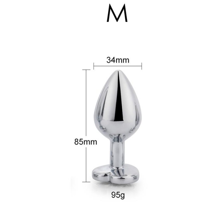 Plug Anal com Joia de Coração Branco Tamanho M