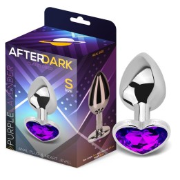 Plug Anal com Joia de Coração Roxo Lavanda Tamanho S