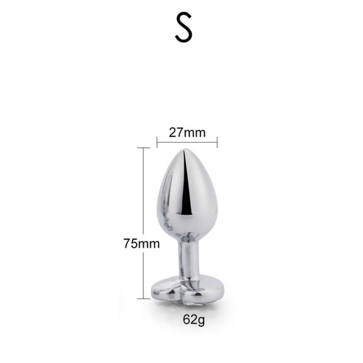 Plug Anal com Joia de Coração Roxo Lavanda Tamanho S