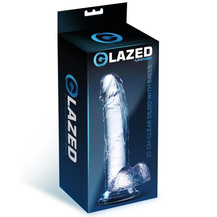 Dildo Realista com Testículos Material Cristalino 20 cm