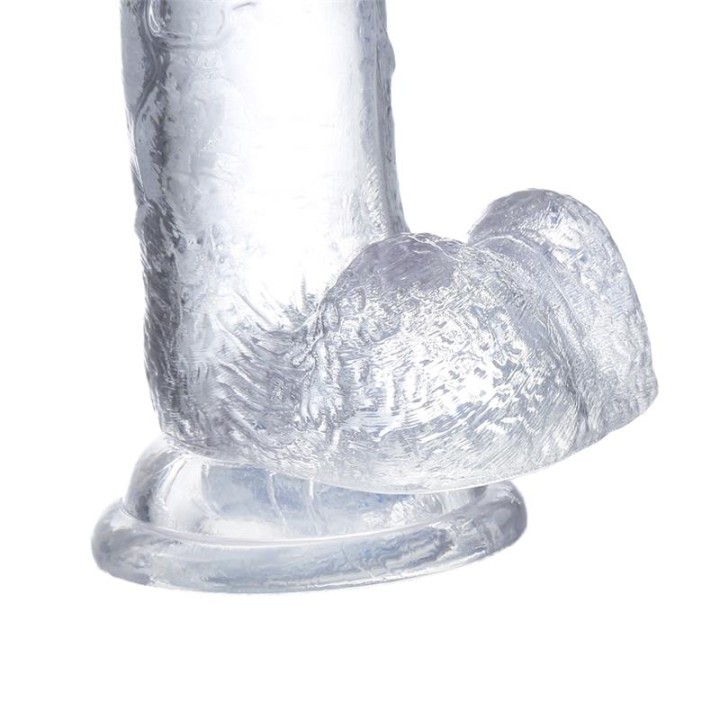 Dildo Realista com Testículos Material Cristalino 22 cm