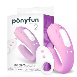 Brightmauve Vibrador para Casais Duplo Motor Controlo Remoto USB Silicone