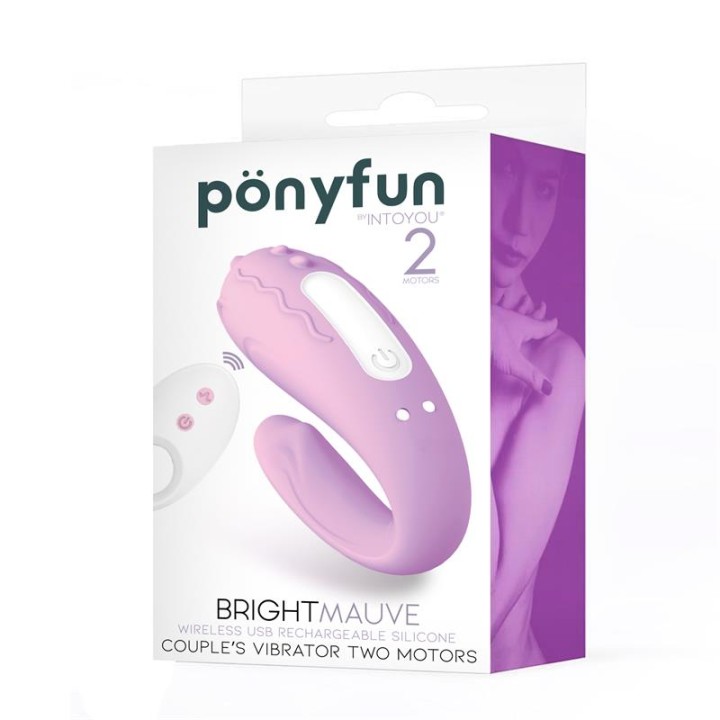 Brightmauve Vibrador para Casais Duplo Motor Controlo Remoto USB Silicone