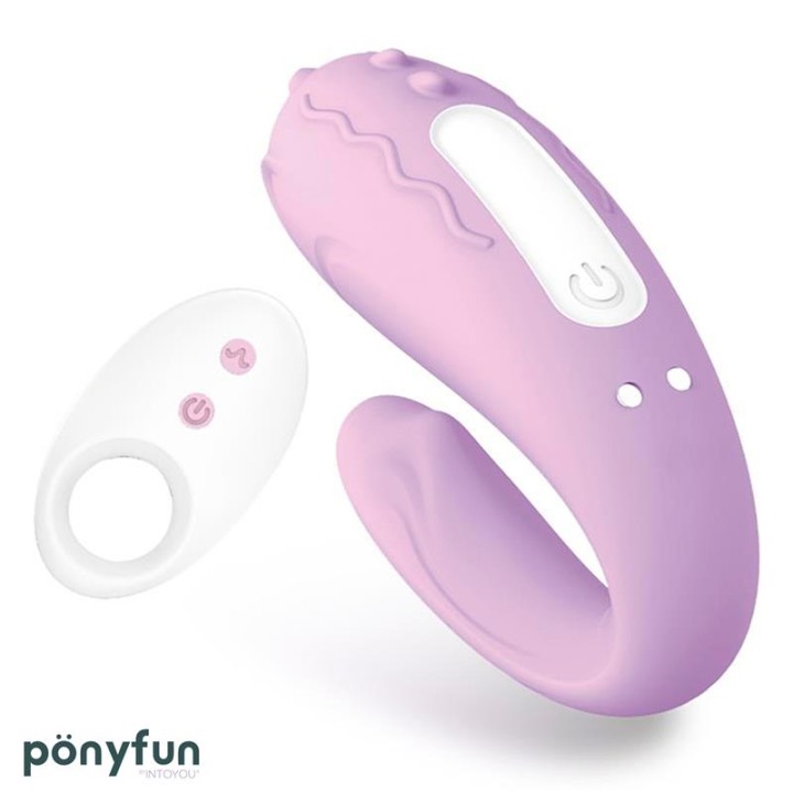 Brightmauve Vibrador para Casais Duplo Motor Controlo Remoto USB Silicone