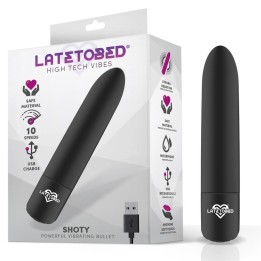 Shoty Bala Vibratória USB 10 Velocidades Potente Motor Negro
