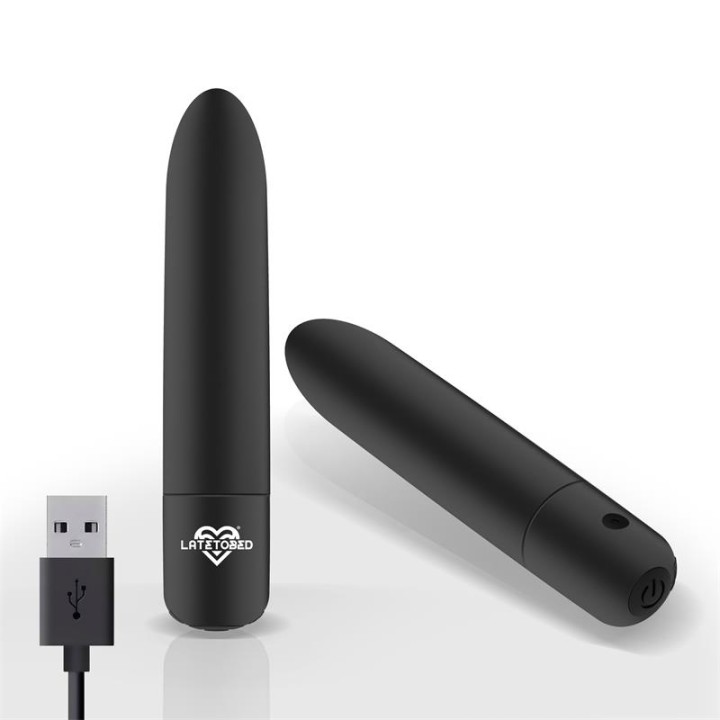 Shoty Bala Vibratória USB 10 Velocidades Potente Motor Negro