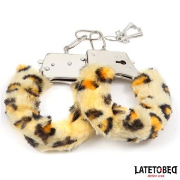 Algemas de Metal com Pelo Animal Print Leopardo