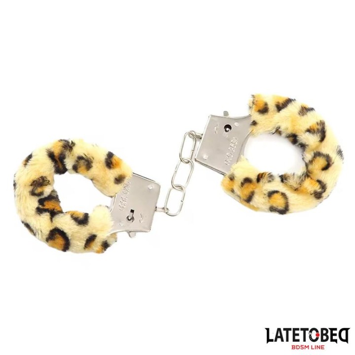 Algemas de Metal com Pelo Animal Print Leopardo