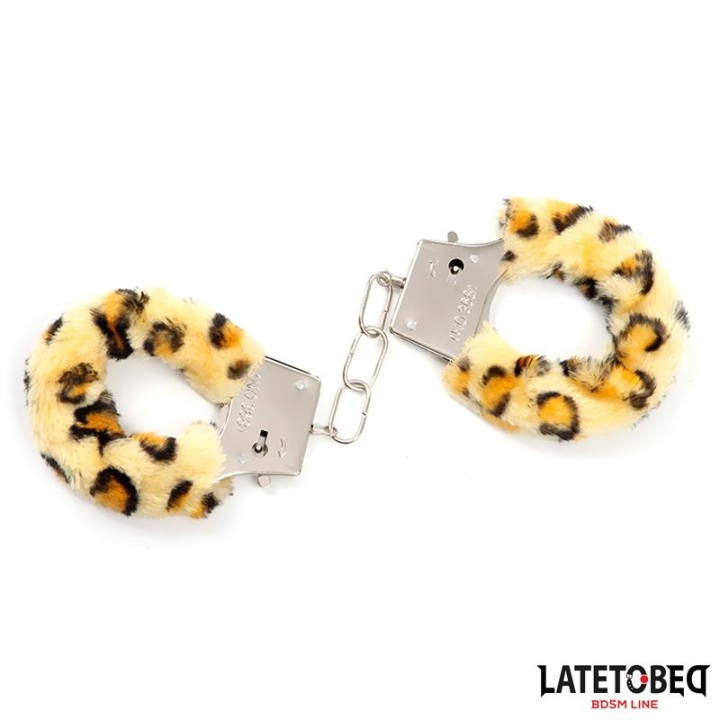 Algemas de Metal com Pelo Animal Print Leopardo