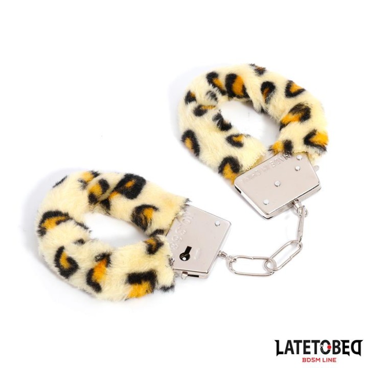 Algemas de Metal com Pelo Animal Print Leopardo