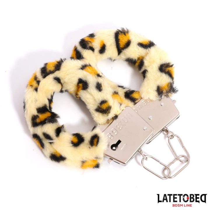 Algemas de Metal com Pelo Animal Print Leopardo