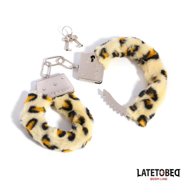 Algemas de Metal com Pelo Animal Print Leopardo