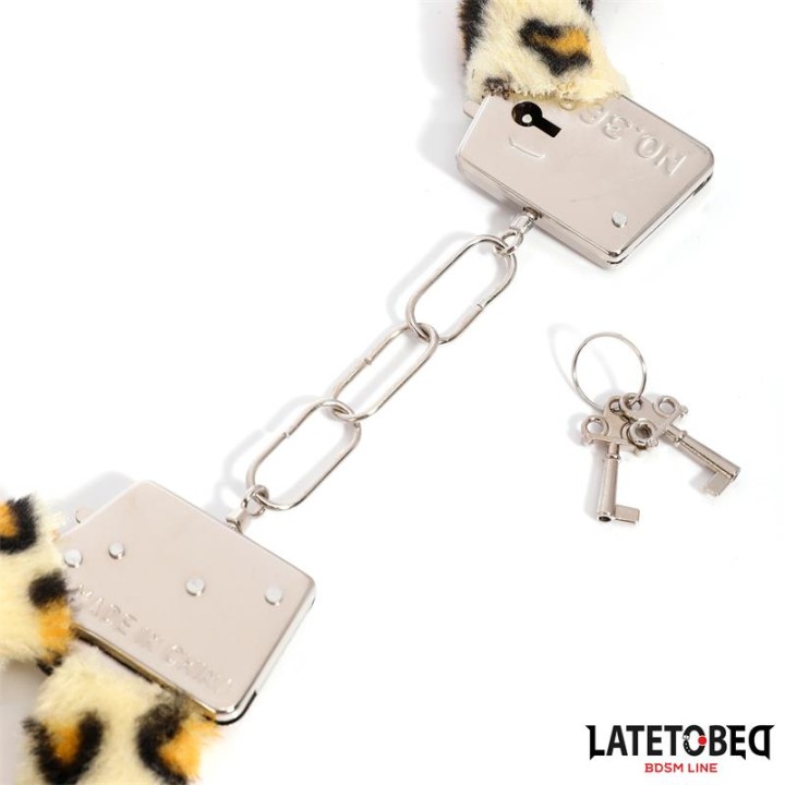 Algemas de Metal com Pelo Animal Print Leopardo
