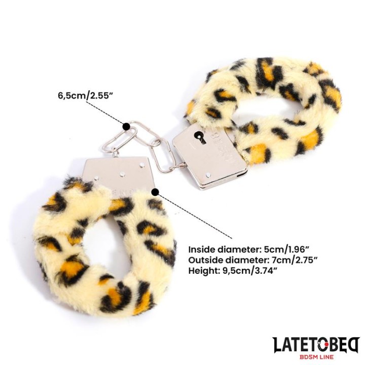 Algemas de Metal com Pelo Animal Print Leopardo