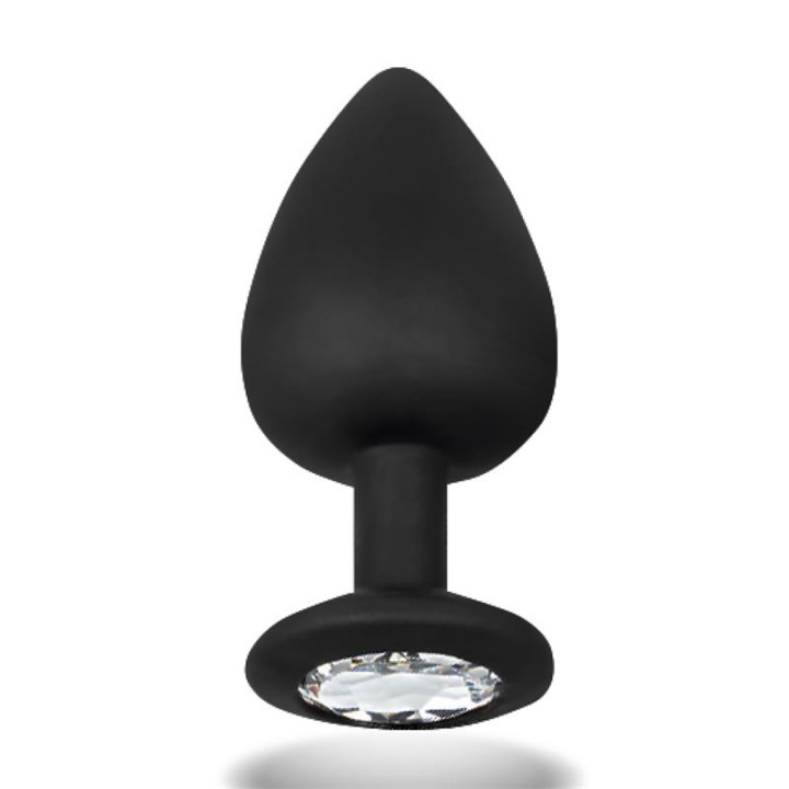 Plug Anal Brilhante com Joia Silicone Tamanho L 9.5 cm x 4.5 cm