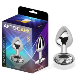 Plug Anal com Joia Cor Branco Diamante Tamanho S Alumínio