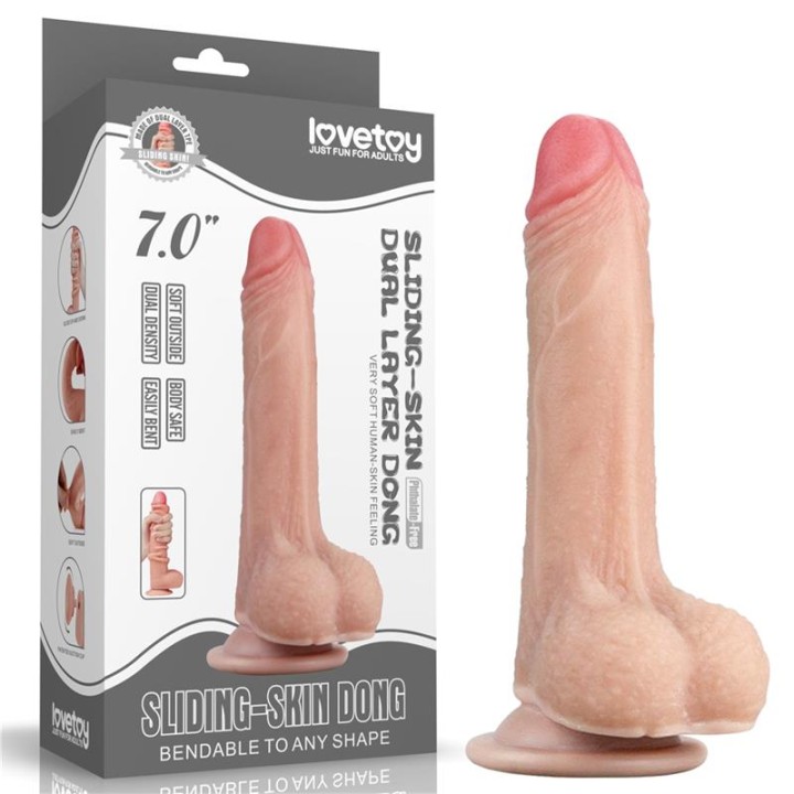 Dildo com Pele Retrátil 7 Natural