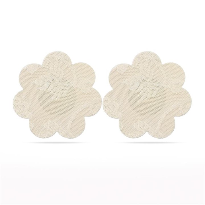 Pack Protetores de Mamilos Flor e Coração Bege