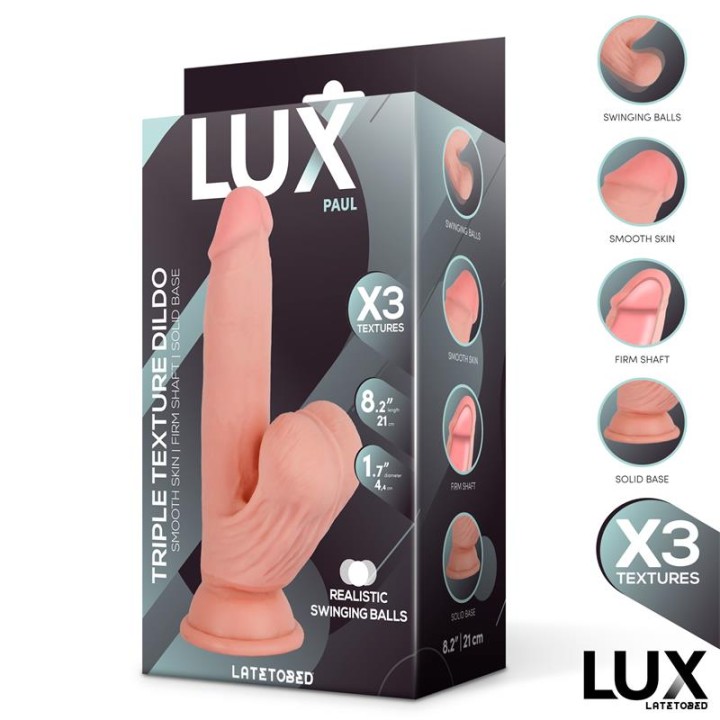 Dildo Paul Tripla Densidade com Testículos Oscilantes 8.2