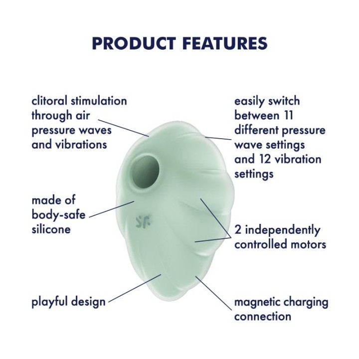 SATISFYER - CLOUD DANCER GREEN AIR PULSE VIBRATOR