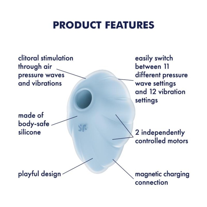 SATISFYER - CLOUD DANCER BLUE AIR PULSE VIBRATOR