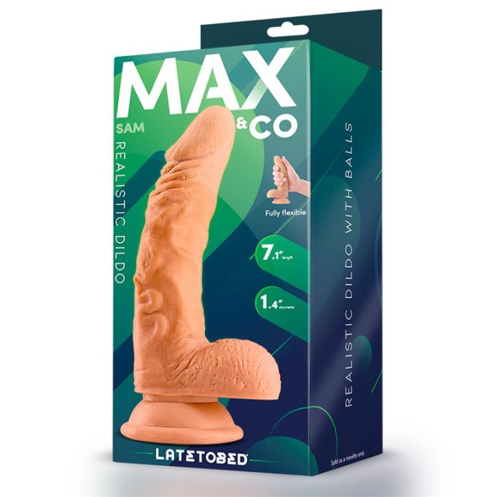 Sam Dildo Realista com Testículos 7.1 Natural