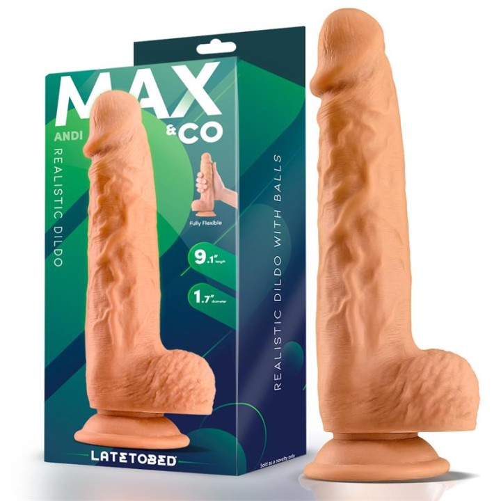 Andi Dildo Realista com Testículos 9.1 Natural