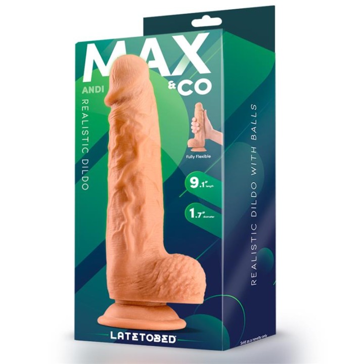 Andi Dildo Realista com Testículos 9.1 Natural