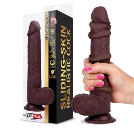 Dildo Realista Slidy Dupla Camada Retrátil e Orientável 9"