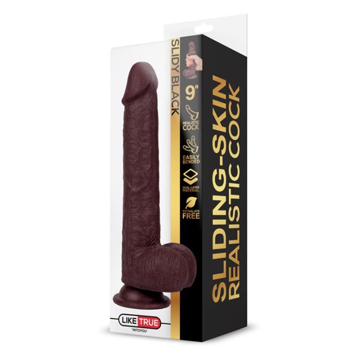 Dildo Realista Slidy Dupla Camada Retrátil e Orientável 9"