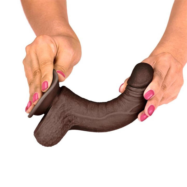 Slidy Dildo Realista Dupla Camada Retrátil e Orientável 7"