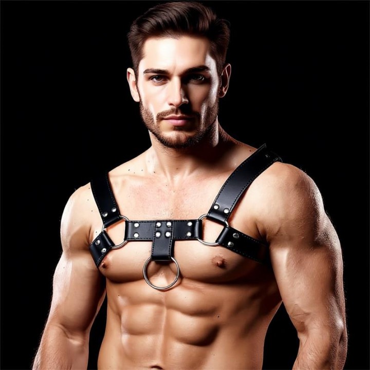 Arnés Masculino Quovis para Bondage em Couro Vegano