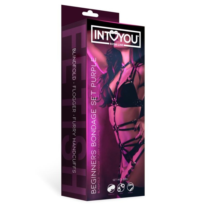 Conjunto de Bondage para Iniciantes 3 Peças Roxo