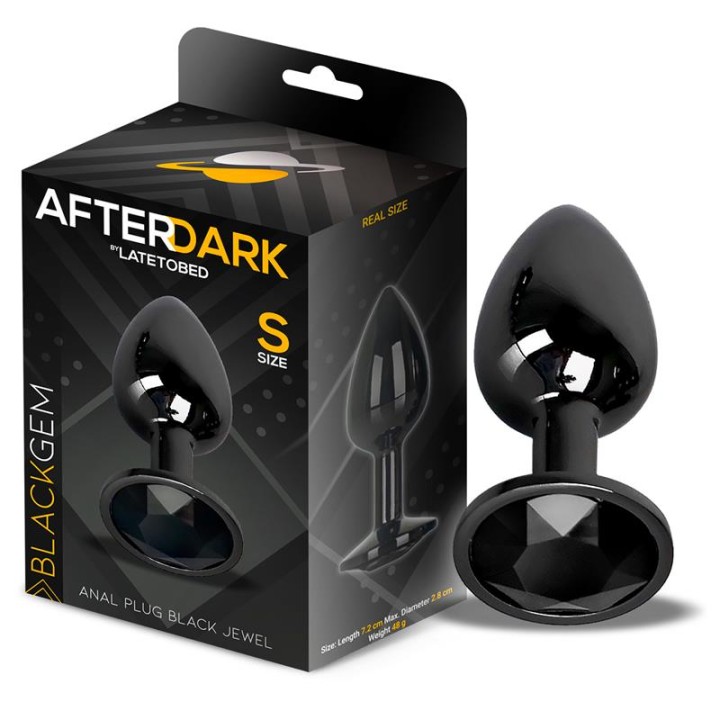 Afterdark Plug Anal Metálico com Joia Talla S Preto