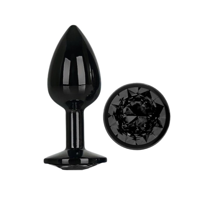 Afterdark Plug Anal Metálico com Joia Talla S Preto