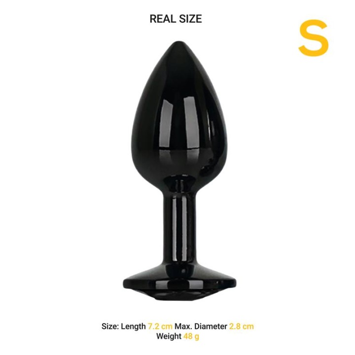 Afterdark Plug Anal Metálico com Joia Talla S Preto