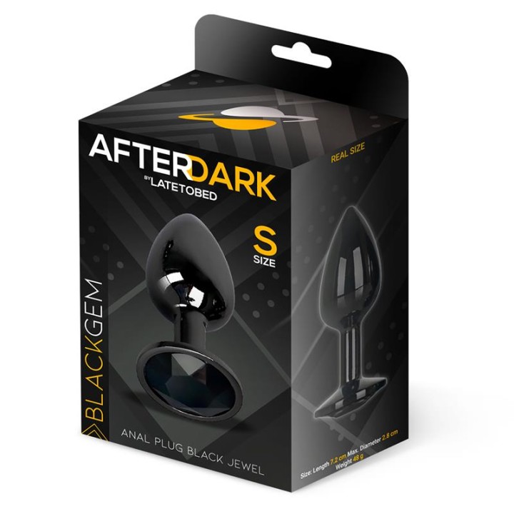 Afterdark Plug Anal Metálico com Joia Talla S Preto
