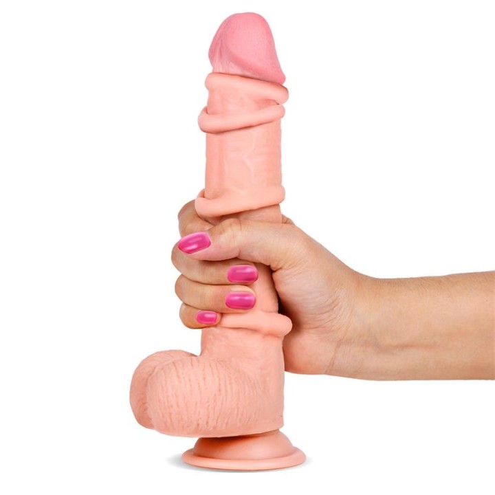 Dildo Realista Slidy Dupla Camada Retrátil e Orientável 9"