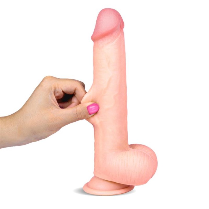 Dildo Realista Slidy Dupla Camada Retrátil e Orientável 9"