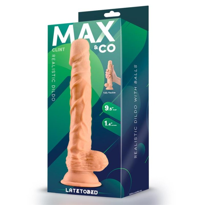Clint Dildo Realista com Testículos Natural 9.8"